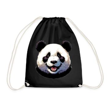 Panda - Turnbeutel - Schwarz - Vorne