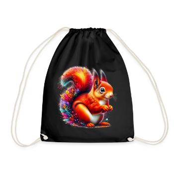 Squirrel - Drawstring Bag - black - Front