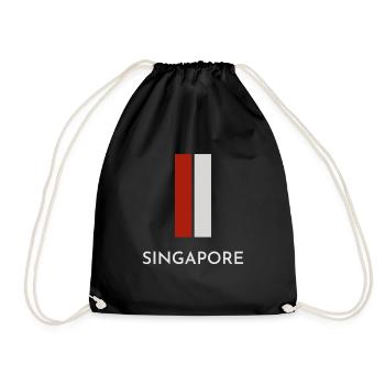 Flagge von Singapur, Stolz auf Singapur - Turnbeutel - Schwarz - Vorne