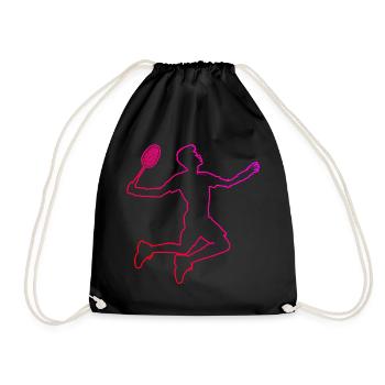 Badminton Players Badminton Women Men Squash - Drawstring Bag - black - Front
