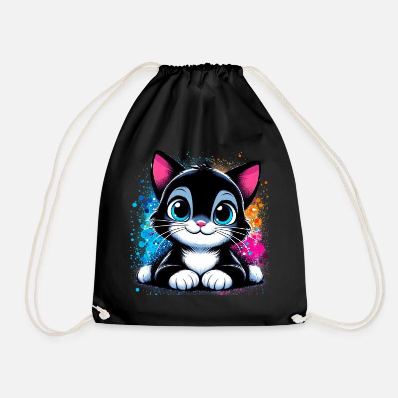 Katze - Turnbeutel - Schwarz