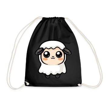 Sheep Halloween Comic Ghost - Drawstring Bag - black - Front