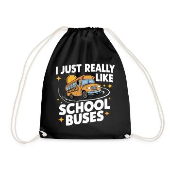 Bus Busfahrer Schulbus - Turnbeutel - Schwarz - Vorne