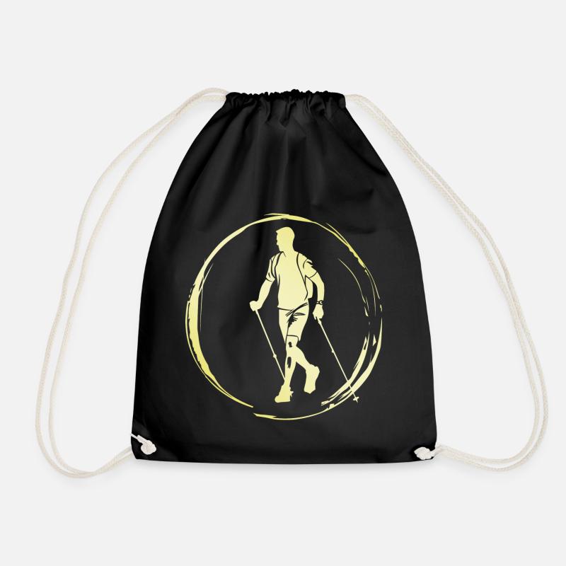 Nordic Walking Mann - Turnbeutel - Schwarz