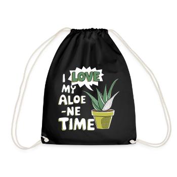 Perfect time for aloe vera fans - Drawstring Bag - black - Front