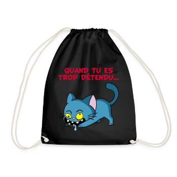Chat manga détendu - Sac de sport léger - noir - Devant