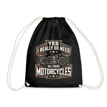 Motorcycles are a way of life - Drawstring Bag - black - Front