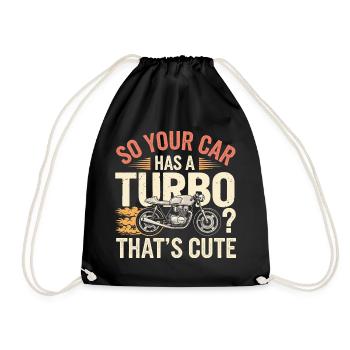 Funny motorcycle saying for racing - Drawstring Bag - black - Front