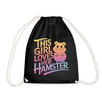 Hamster - Turnbeutel - Schwarz - Vorne
