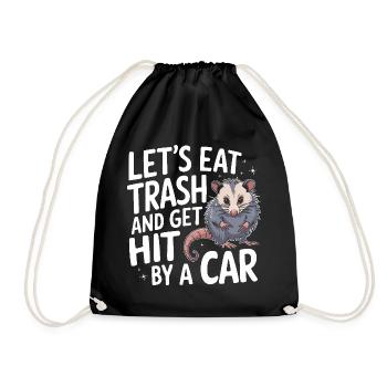 Opossum Possum Animal - Drawstring Bag - black - Front
