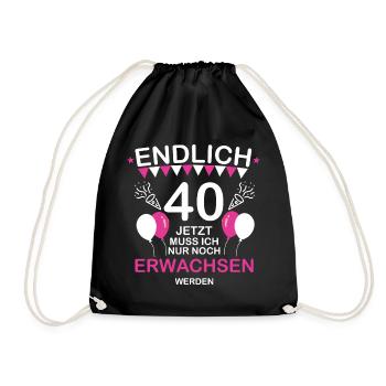 Endlich 40 Jetzt Muss Not at night Erwachsen werde - Sac de sport léger - noir - Devant