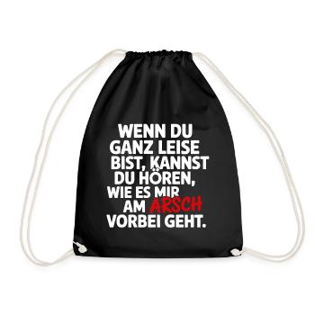 Lustiger Spruch – Mir doch egal! Sarkastisc - Turnbeutel - Schwarz - Vorne