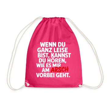 Lustiger Spruch – Mir doch egal! Sarkastisc - Turnbeutel - Fuchsia - Vorne