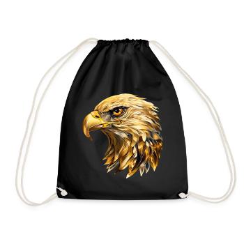 Tête d’aigle Or Oiseau de proie Oiseau Nature animale - Sac de sport léger - noir - Devant