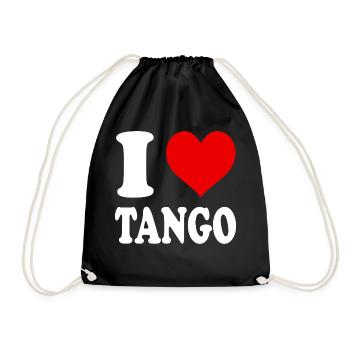 I Love Tango Dance Dance Heart Funny - Drawstring Bag - black - Front