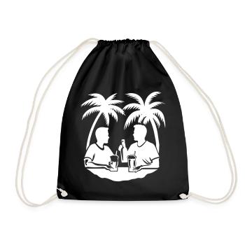 Palm Tree Holiday Team - Drawstring Bag - black - Front