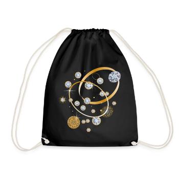 Constellation de diamants en bandes dorées - Sac de sport léger - noir - Devant