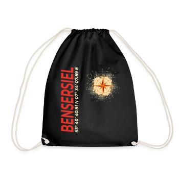 Bensersiel - Turnbeutel - Schwarz - Vorne