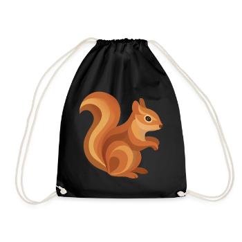 Squirrel – Playful forest animal in warm tones - Drawstring Bag - black - Front
