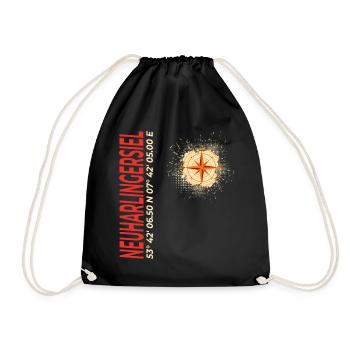 Neuharlingersiel - Turnbeutel - Schwarz - Vorne