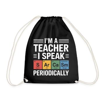 Professeur Je parle périodiquement Chimie Design - Sac de sport léger - noir - Devant