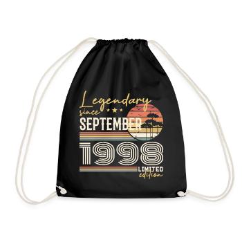 September 1998 Born in September 1998 September 1998 - Drawstring Bag - black - Front