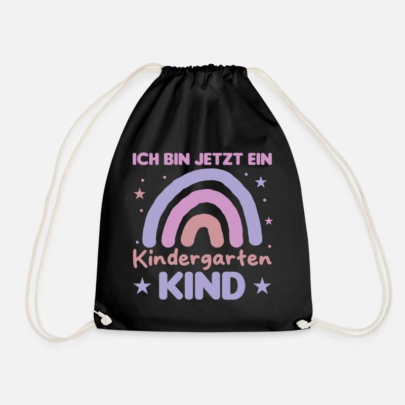 Kindergartenkind Regenbogen Ich bin jetzt im - Turnbeutel - Schwarz