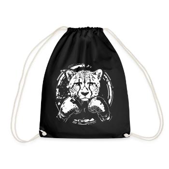 Cheetah Boxer Boxing MMA Leopard - Drawstring Bag - black - Front