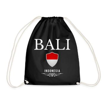 Bali Indonesia, minimalist elegant design - Drawstring Bag - black - Front