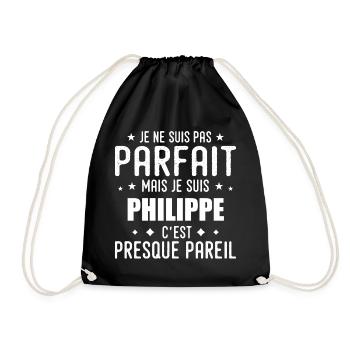 Philippe : authentique, imparfait, top, perfection - Sac de sport léger - noir - Devant