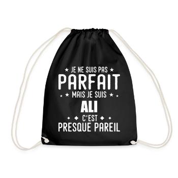 Ali: authentic, imperfect, top, perfection - Drawstring Bag - black - Front
