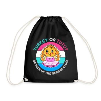 Thanksgiving Gender Reveal Mom-to-be - Drawstring Bag - black - Front