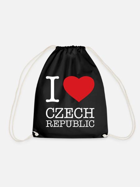 I love Czech Republic Tschechien - Drawstring Bag - black