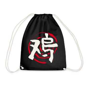 Coq - Astrologie Chinoise - Sac de sport léger - noir - Devant