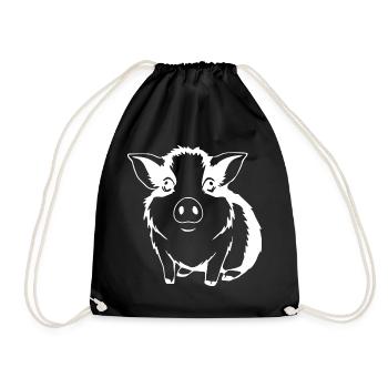 Meerschweinchen T-shirt Geschenk - Turnbeutel - Schwarz - Vorne