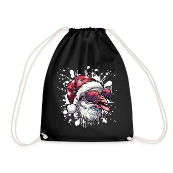 Dove Bird Christmas Funny - Drawstring Bag - black - Front