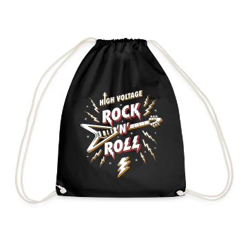 Hochspannungs-Rock'n'Roll-Gitarre - Turnbeutel - Schwarz - Vorne