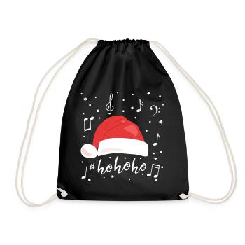 Ho ho ho Hat Santa Claus Note de musique - Sac de sport léger - noir - Devant