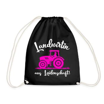 Farmer Out of Passion Agriculture Sayings - Drawstring Bag - black - Front