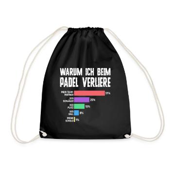 Bad Loser - Humour de padel pour hommes - Sac de sport léger - noir - Devant