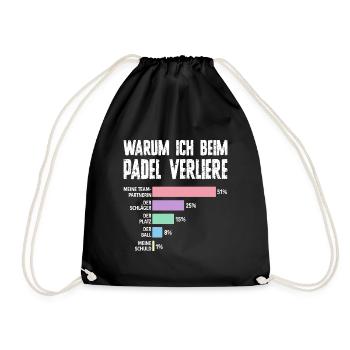 Bad Loser - Humour de padel pour femmes - Sac de sport léger - noir - Devant