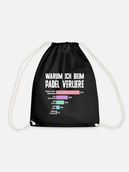 Bad Loser - Padel Humor for Women - Drawstring Bag - black