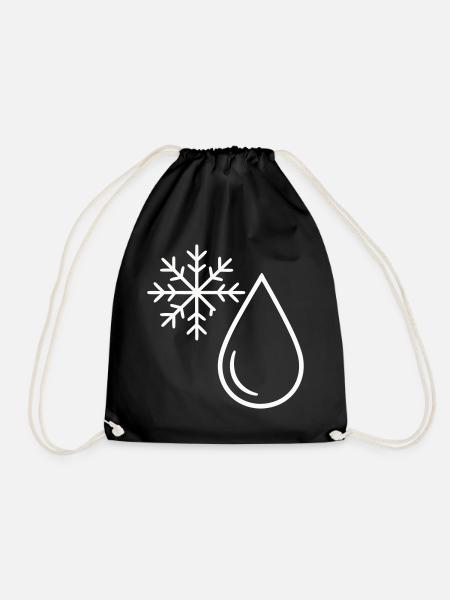 Schnee und Minimalist Drop - Turnbeutel - Schwarz