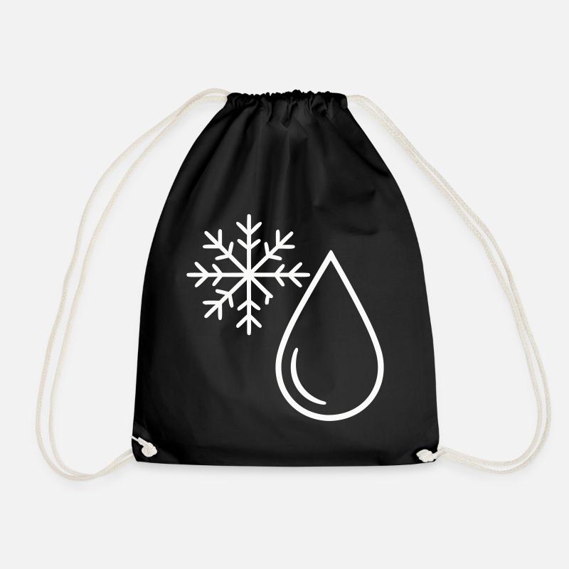 Schnee und Minimalist Drop - Turnbeutel - Schwarz