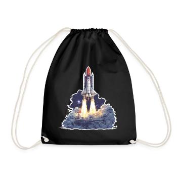 Astronomy Space Rocket Launch Exploration - Drawstring Bag - black - Front