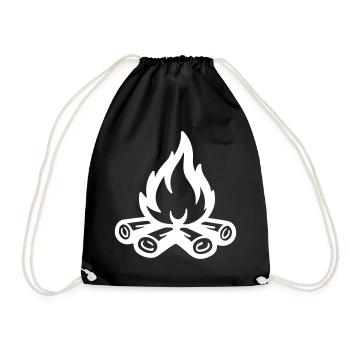 Campfire Symbol Flame - Drawstring Bag - black - Front