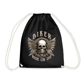 biker - Drawstring Bag - black - Front