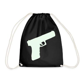 Pistol Weapon - Drawstring Bag - black - Front