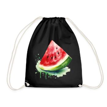 Wassermelone Aquarell Splash - Turnbeutel - Schwarz - Vorne