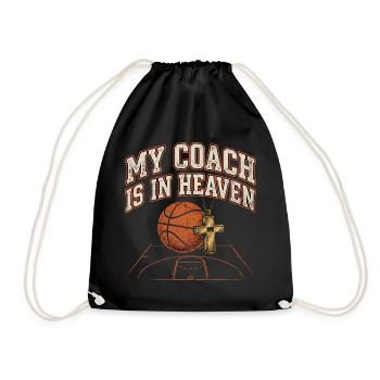 Mon entraîneur est au paradis dans le basket chrétien - Sac de sport léger - noir - Devant